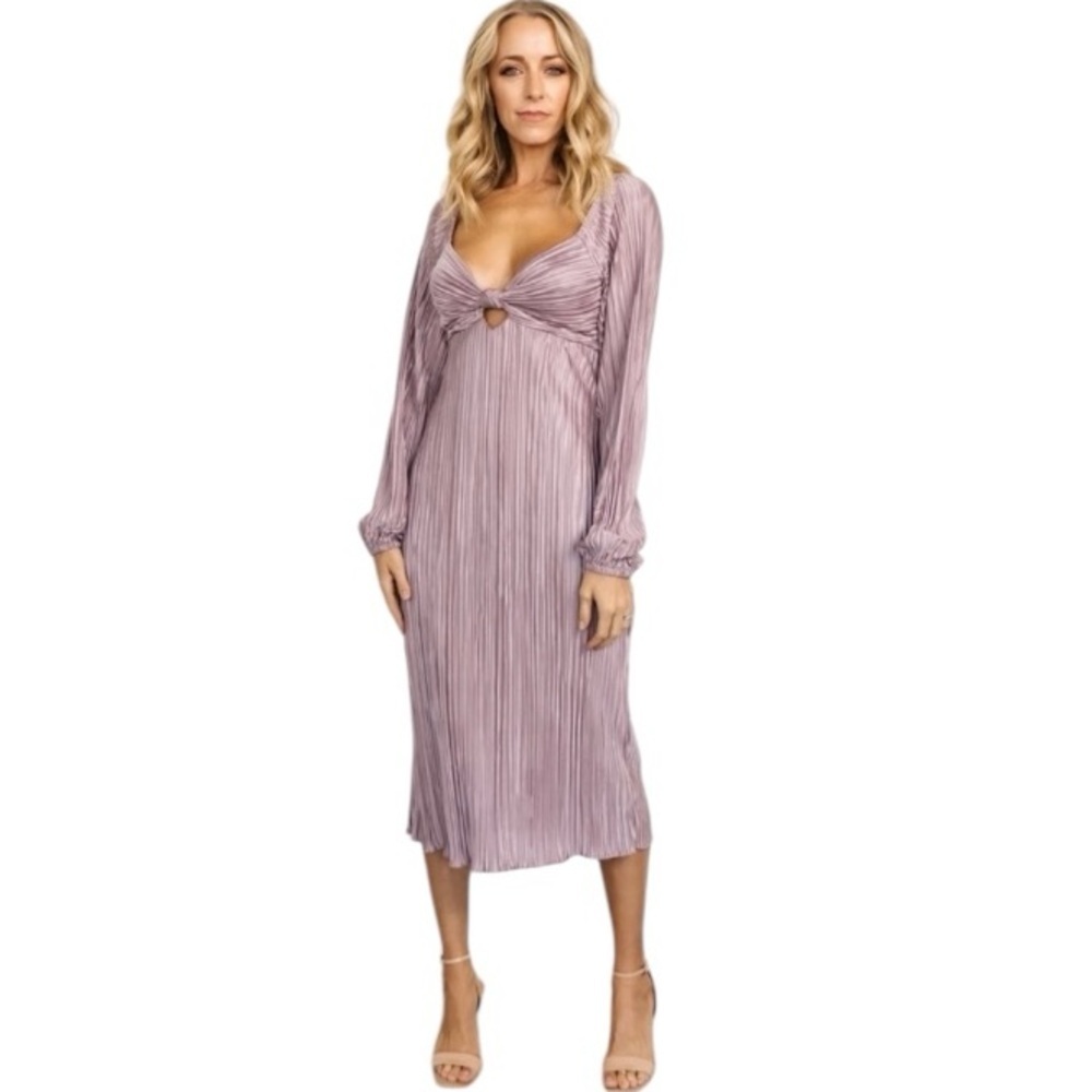 Baltic Born Dusty Lavender Pleated Midi Dress